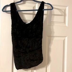 Max studio black velour tank size S